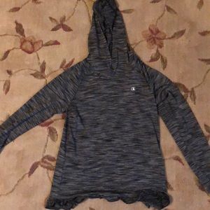 CHAMPION GIRLS' SHAWL COLLAR RUFFLED HOODIE, large